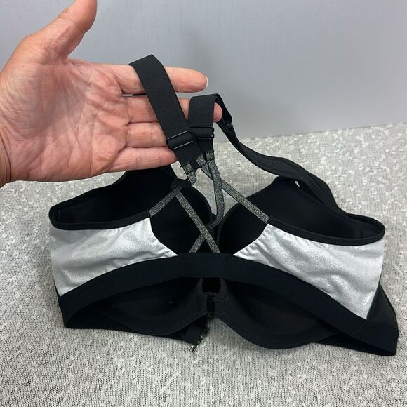 KNOCK-OUT BY VICTORI'S SECRET Front Closure Sports Bra 36DD Max Support Black - Picture 4 of 10